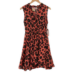 M. Brown Women's Multicolor V-Neck Sleeveless Pullover Fit & Flare Dress Size M